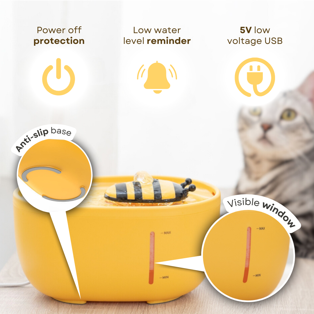 Bee Cat Water Fountain with 4 Free Filters